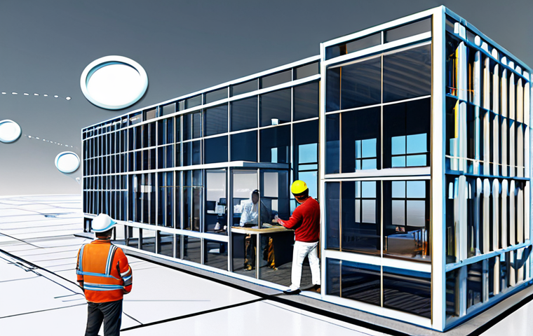 건축 프로젝트 관리 팁 - **Demand Analysis & Risk Assessment:** "Architectural blueprints overlaid with a detailed flowchart ...