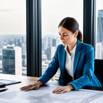 건축사 시험 준비 노하우 - **

A professional architect in a modern, brightly lit office, reviewing blueprints at a large desk....