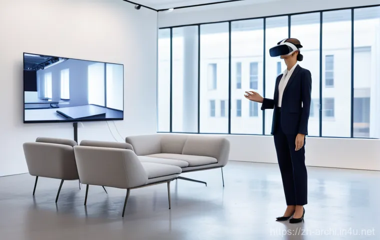 건축가로서의 창의성 유지 방법 - **Prompt:** A female architect, mid-30s, professionally dressed in a chic, tailored pantsuit, stands...