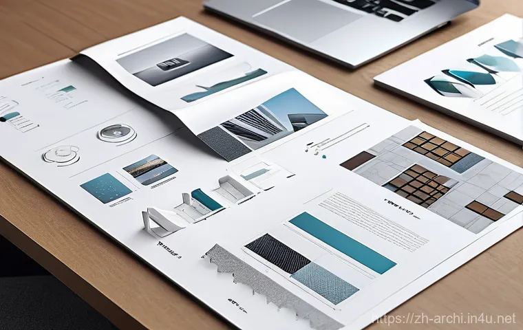 건축학과 대학원 준비 팁 - **Prompt:** "A highly detailed, aesthetically pleasing architectural portfolio displayed open on a c...
