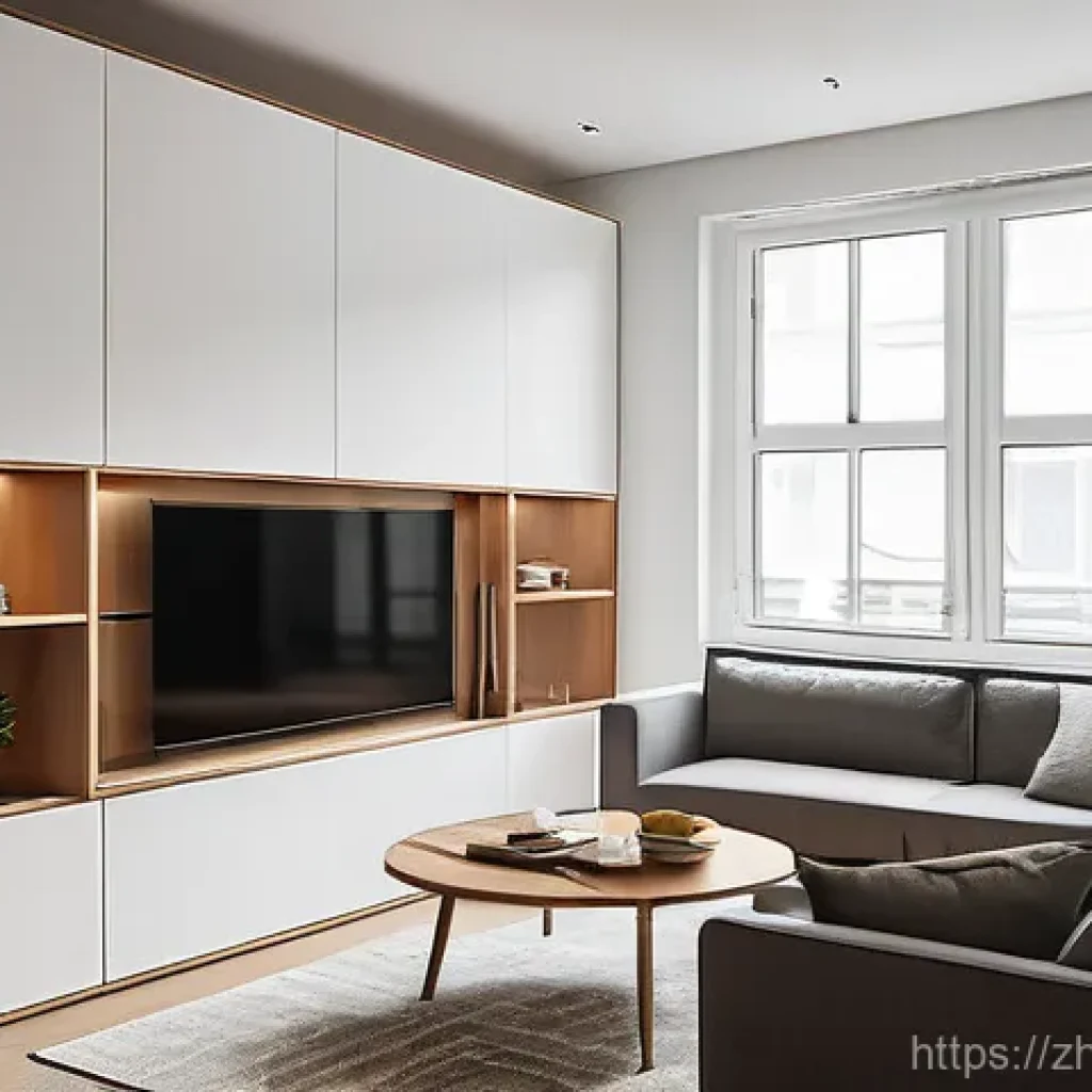 건축 설계와 공간 계획의 중요성 - **"A beautifully designed, compact urban apartment maximizing space. The scene features a modern liv...