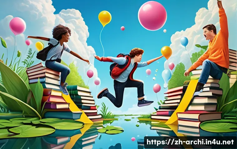 건축 실무에서 학습 동기 부여 방법 - **Prompt:** A whimsical and vibrant illustration depicting a diverse group of young adults, dressed ...
