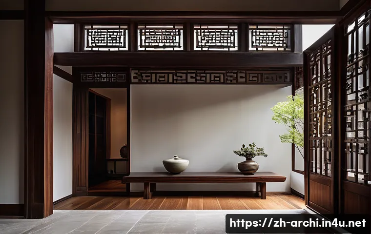 건축 설계에서 문화적 요소 반영하기 - **Prompt:** A serene and elegant interior scene of a meticulously restored traditional Chinese court...