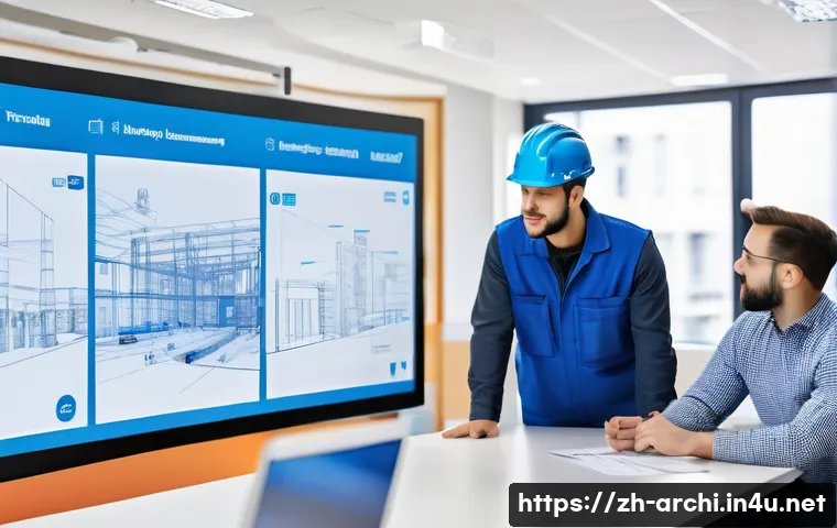 건축 실무에서 학습 곡선 관리하기 - A modern construction team in a bright, organized training room, diverse group of engineers and work...