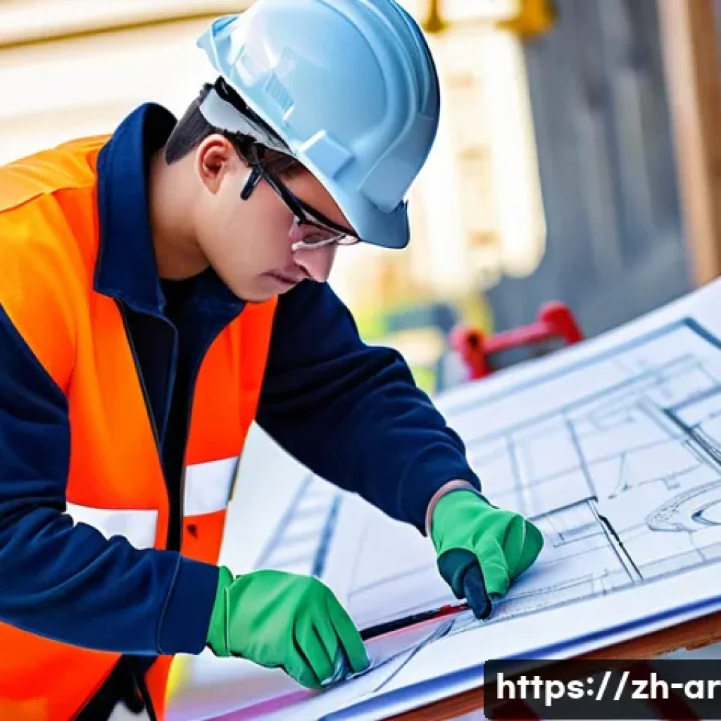 건축 실기 시험에서 평가 기준 분석 - A detailed scene of a professional construction skills examination in progress on a modern construct...