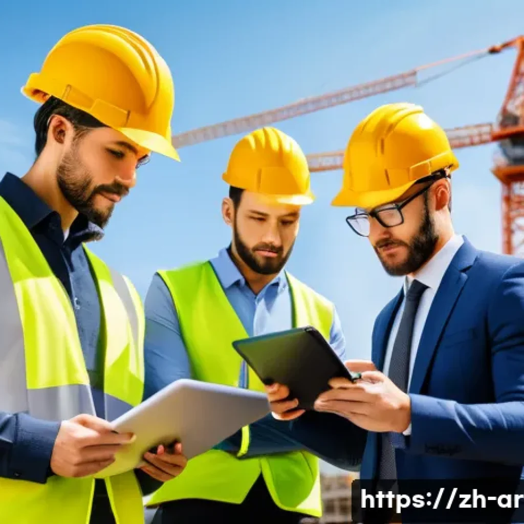 건축 관련 법적 분쟁 예방 방법 - A modern construction site scene showcasing a diverse team of engineers and legal advisors collabora...