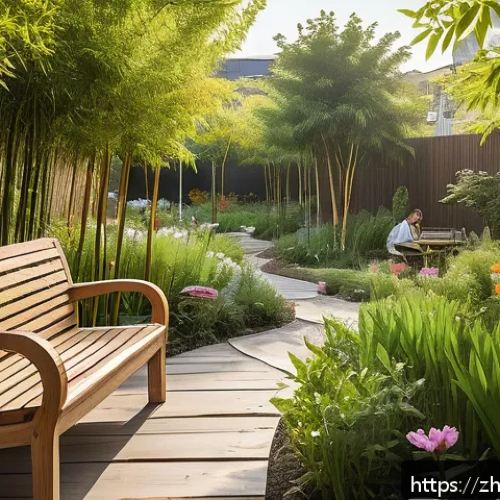 건축 설계와 지역 사회의 상호작용 - A vibrant community garden scene in a modern residential neighborhood featuring an open shared garde...